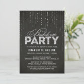 Black & Silver Glitter Kijk Bachelorette Party Kaart (Staand voorkant)