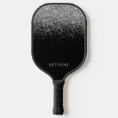 Black Silver Glitter Pickleball Paddle (Achterkant)