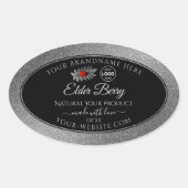 Black Silver Glitter Product Labels Ladybug Logo (Voorkant)