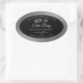 Black Silver Glitter Product Labels Ladybug Logo (Tas)