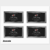 Black Silver Glitter Product Labels Red Ladybug (Vel)