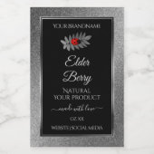 Black Silver Glitter Product Labels Red Ladybug Voedselcontainer Etiket (Enkel label)