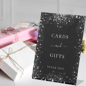 Black Silver Glitter sparkles cards cadeaubord Reclamebord Met Voetstuk