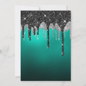 Black Silver Glitter Turquoise Blauwgroen Ombre Sw Kaart (Achterkant)