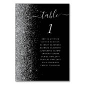 Black Silver Glitter Wedding Kaart (Voorkant)