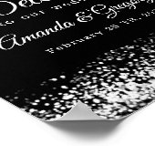 Black Silver Glittering Weddenschap Welkomstteken Poster (Hoek)