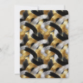 Black Silver Gold Glam Abstract Birthday Kaart (Achterkant)