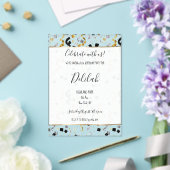 Black Silver Gold Glam Confetti Birthday Acryl Uitnodigingen (Insitu (Huwelijk))