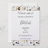 Black Silver Gold Glam Confetti Birthday Kaart (Voorkant)