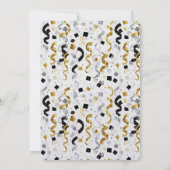 Black Silver Gold Glam Confetti Birthday Kaart (Achterkant)