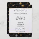 Black Silver Gold Glam Firework Stars Birthday Kaart (Voorkant / Achterkant)