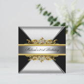 Black Silver Gold op 21e verjaardag Black Kaart (Staand voorkant)