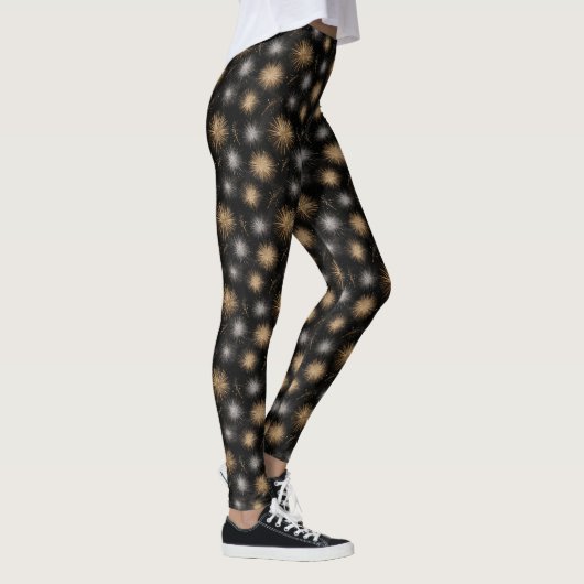Black Silver Gold Sparkle Leggings (Rechts)