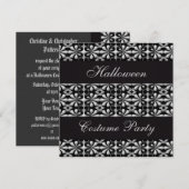 Black & Silver Gothic Elegance Halloween Party Kaart (Voorkant / Achterkant)