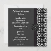 Black & Silver Gothic Elegance Halloween Party Kaart (Achterkant)