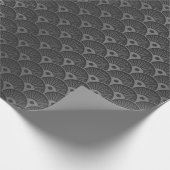 Black Silver Grey Metallic Seashells Art Deco Cadeaupapier (Hoek)