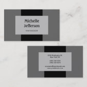 Black Silver Grey Stripes Pattern-Visitekaartje Visitekaartje (Voorkant / Achterkant)