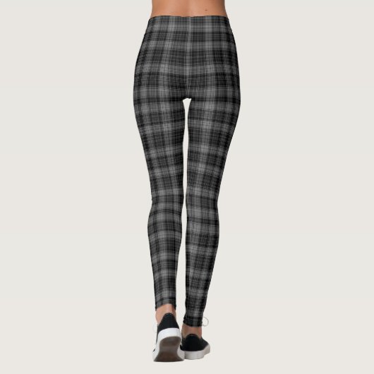 Black Silver Grey Tartan Pset Leggings (Achterkant)