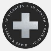 Black Silver Hangover Kit in ziekte en gezondheid Ronde Sticker (Voorkant)