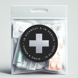 Black Silver Hangover Kit in ziekte en gezondheid Ronde Sticker