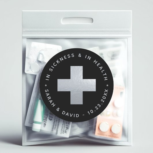 Black Silver Hangover Kit in ziekte en gezondheid Ronde Sticker
