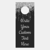 Black Silver Jubileum Party Verjaardag bruiloft Deurhanger (Voorkant)