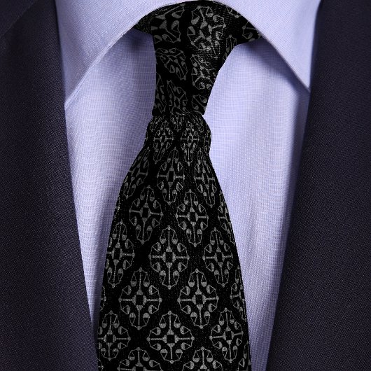 Black & Silver Justice Schalen Advocaat Stropdas