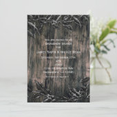 Black & Silver laat donkere elegantie uitnodiginge Kaart (Staand voorkant)