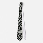 Black & silver Lava Zebra pattern Mens Tie Stropdas (Voorkant)