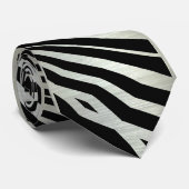 Black & silver Lava Zebra pattern Mens Tie Stropdas (Opgerold)