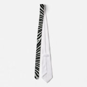 Black & silver Lava Zebra pattern Mens Tie Stropdas (Achterkant)