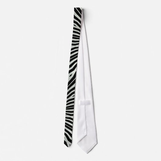 Black & silver Lava Zebra pattern Mens Tie Stropdas (Achterkant)