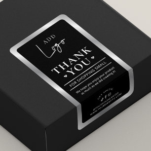 Black & Silver Logo Zakelijke bestelling Bedankt Etiket