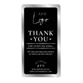 Black & Silver Logo Zakelijke bestelling Bedankt Etiket (Voorkant)