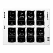 Black & Silver Logo Zakelijke bestelling Bedankt Etiket (Full Sheet)