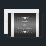 Black Silver Love Hearts 21st Birthday Event 2 Kaart<br><div class="desc">Fantastische Elegant Events for Women, Girls, Party Invites voor alle leeftijden, pas je aan op de leeftijd die je wilt! 21ste uitnodiging van de Birthday Party, 20e uitnodiging van de Birthday Party, 30e uitnodiging van de Birthday Party, 40e uitnodiging van de Birthday Party, 50e uitnodiging van de Birthday Party, 60e...</div>