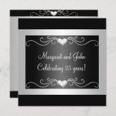 Black Silver Love Hearts 25th Jubileum Event 2 Kaart (Voorkant / Achterkant)