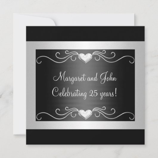 Black Silver Love Hearts 25th Jubileum Event 2 Kaart (Voorkant)