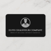 Black Silver Luxury Chauffeur Bewerkbare Logo Visitekaartje (Voorkant)