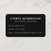 Black Silver Luxury Chauffeur Bewerkbare Logo Visitekaartje (Achterkant)
