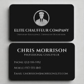 Black Silver Luxury Chauffeur Bewerkbare Logo Visitekaartje