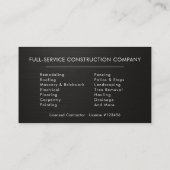 Black Silver Metallic Building Construction Visitekaartje (Achterkant)