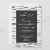 Black Silver Minimalist Rehearings Dinner Kaart (Voorkant)