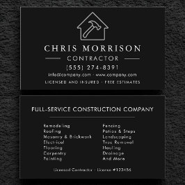 Black Silver Modern Building Construction  Visitekaartje