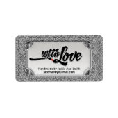 Black Silver Modern met Love Handmade Etiket (Voorkant)