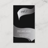 Black Silver Monogram Accountant Visitekaartje (Achterkant)