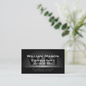 Black Silver Monogram Professional - Visitekaartje (Staand voorkant)