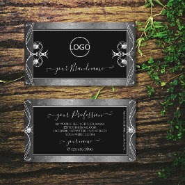 Black Silver Mosaic  Sparkle Jewelen voegen Logo t Visitekaartje