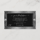 Black Silver Mosaic  Sparkle Jewels Initialen Visitekaartje (Achterkant)