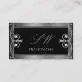 Black Silver Mosaic  Sparkle Jewels Initialen Visitekaartje (Voorkant)